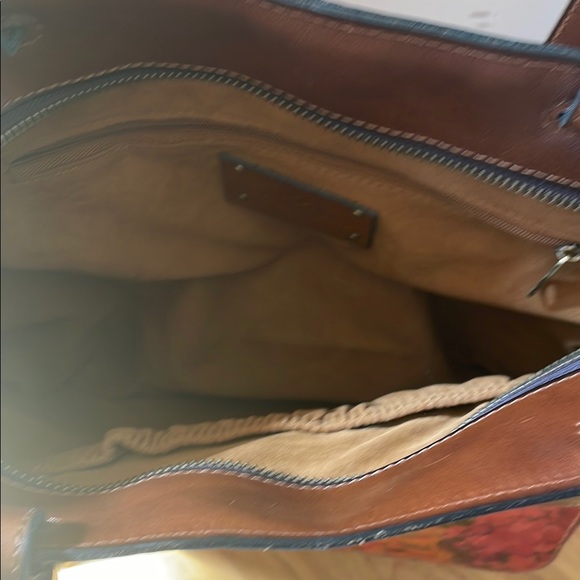 Patricia Nash Red and Brown Floral Tote Bag - Picture 12 of 13